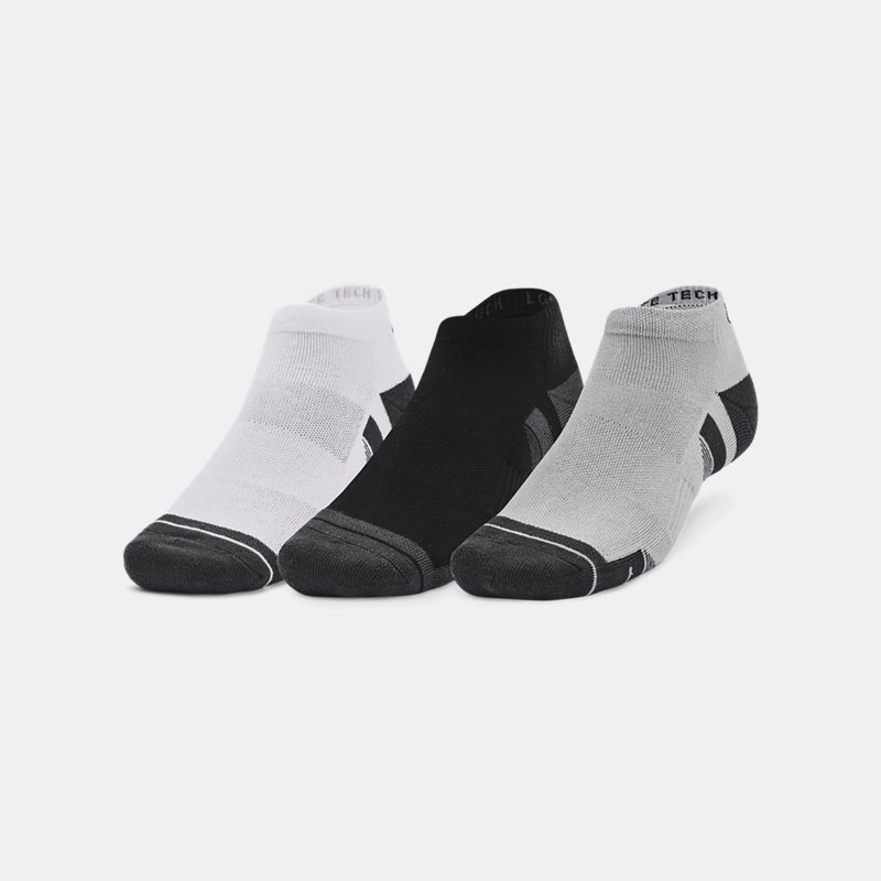 Unisex Under Armour Performance Tech 3-Pack Low Cut Socks Mod Gray / White / Jet Gray XL